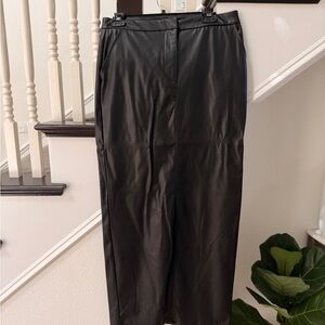 Zara Womens Black Faux Leather Skirt